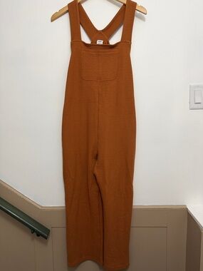 Smash + Tess Textured Mia Romperalls Jumpsuit in Rusty Orange XS